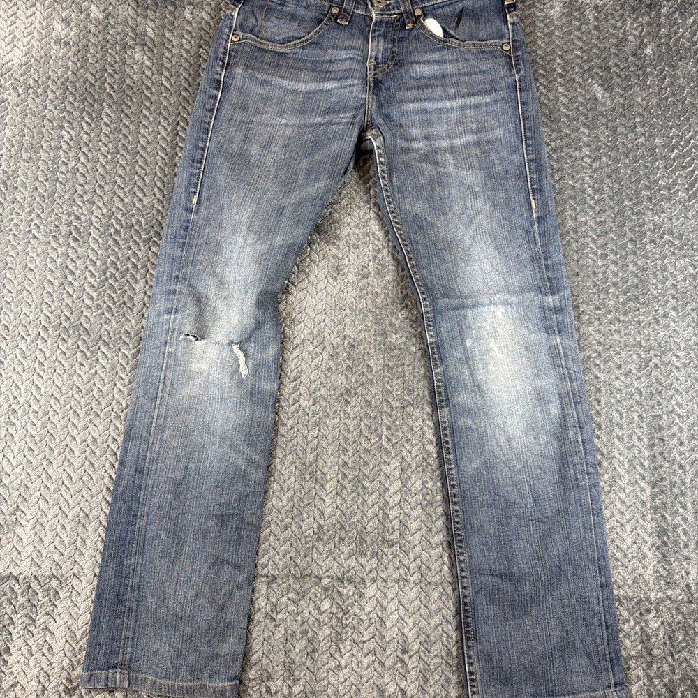 Levi's 511 Jeans‎ Size 28x32 Mens Slim Straight Medium Wash Blue Distressed